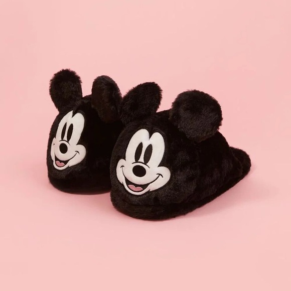 WOMENS DISNEY MICKEY MOUSE PLUSH HOUSE SLIPPERS - Picture 2 of 7